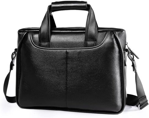 Leather Briefcases for Men Computer Bag Laptop Retro Business Travel Messenger for Men(Black) in Saudi Arabia