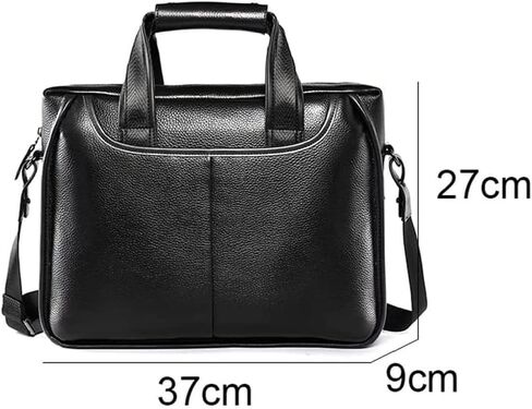 Leather Briefcases for Men Computer Bag Laptop Retro Business Travel Messenger for Men(Black) in Saudi Arabia
