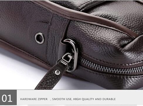 Leather Briefcases for Men Computer Bag Laptop Retro Business Travel Messenger for Men(Black) in Saudi Arabia