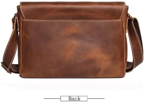 Men’s Leather Messenger Bag - Waterproof Vintage Briefcase, Large Satchel, Laptop Computer for Business(Brown) in Saudi Arabia