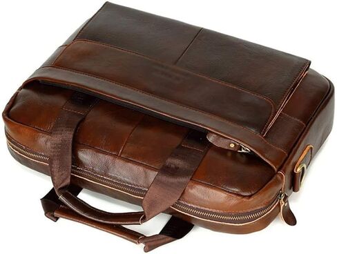 Men's Briefcase Laptop Messenger bag for Mens Waterproof Vintage Genuine Leather shoulder in Saudi Arabia