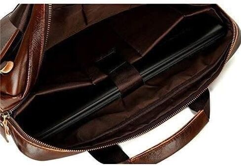 Men's Briefcase Laptop Messenger bag for Mens Waterproof Vintage Genuine Leather shoulder in Saudi Arabia