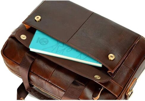 Men's Briefcase Laptop Messenger bag for Mens Waterproof Vintage Genuine Leather shoulder in Saudi Arabia