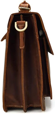 Mens Messenger Bag Vintage 14 Inch Leather Laptop Briefcase Large Satchel Shoulder in Saudi Arabia
