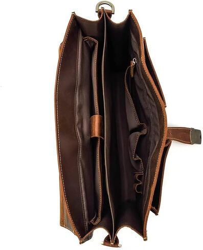 Mens Messenger Bag Vintage 14 Inch Leather Laptop Briefcase Large Satchel Shoulder in Saudi Arabia