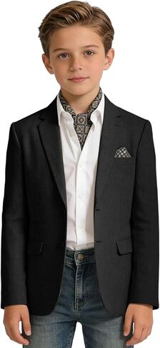 Linen Boy Suit Jacket Slim Fit Suits Blazer Boys Casual Sport Coat Boys' Linen Outfit for Wedding Homecoming Tux School in Saudi Arabia