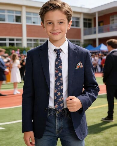 Linen Boy Suit Jacket Slim Fit Suits Blazer Boys Casual Sport Coat Boys' Linen Outfit for Wedding Homecoming Tux School in Saudi Arabia