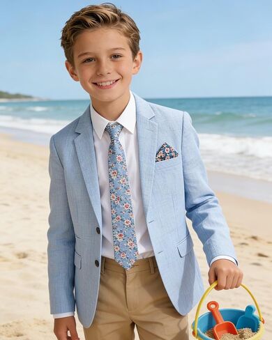 Linen Boy Suit Jacket Slim Fit Suits Blazer Boys Casual Sport Coat Boys' Linen Outfit for Wedding Homecoming Tux School in Saudi Arabia