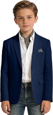 Linen Boy Suit Jacket Slim Fit Suits Blazer Boys Casual Sport Coat Boys' Linen Outfit for Wedding Homecoming Tux School in Saudi Arabia