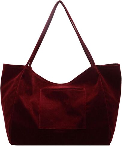 Large Casual Tote bag Velour Hobo Bag Plain Shoulder Bag Lightweight Laptop Bag Stachel Bag Travel Daypacks in Kuwait