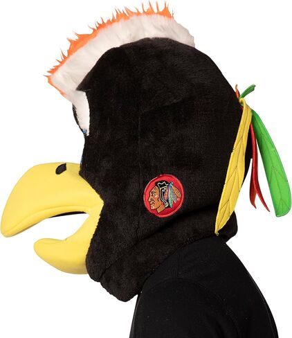 Rasta Imposta NHL Hockey Tommy Chicago hawks Mascot Head Sports Costume, Black - One Size in Saudi Arabia