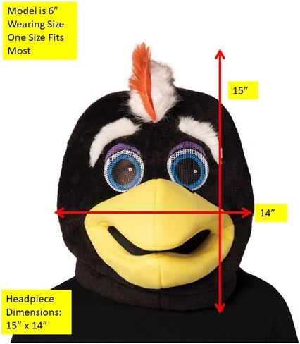 Rasta Imposta NHL Hockey Tommy Chicago hawks Mascot Head Sports Costume, Black - One Size in Saudi Arabia