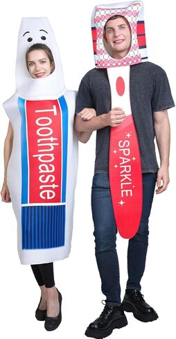 2Pcs Adult Toothpaste Costume and Toothbrush Costume Halloween Family Costumes in Saudi Arabia