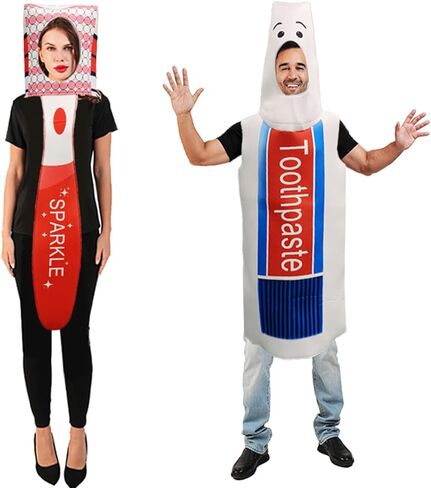 2Pcs Adult Toothpaste Costume and Toothbrush Costume Halloween Family Costumes in Saudi Arabia
