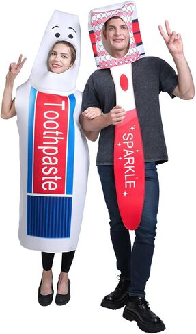 2Pcs Adult Toothpaste Costume and Toothbrush Costume Halloween Family Costumes in Saudi Arabia