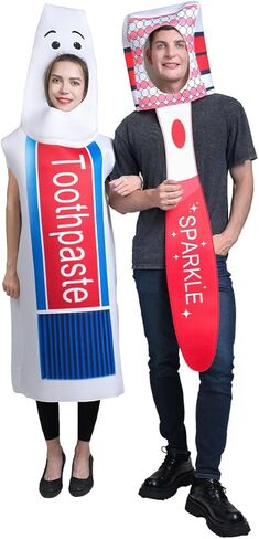 2Pcs Adult Toothpaste Costume and Toothbrush Costume Halloween Family Costumes in Saudi Arabia