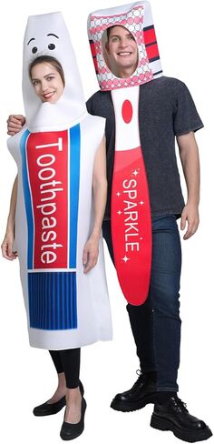 2Pcs Adult Toothpaste Costume and Toothbrush Costume Halloween Family Costumes in Saudi Arabia
