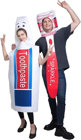 2Pcs Adult Toothpaste Costume and Toothbrush Costume Halloween Family Costumes in Saudi Arabia