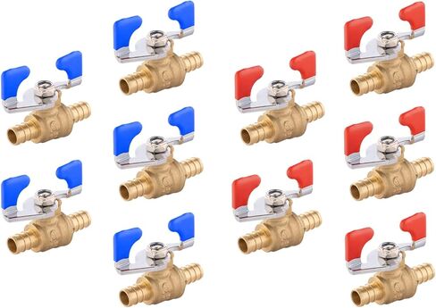 (Pack of 4) EFIELD 1/2 Inch Pex Crimp Shut Off Brass Ball Valves With Drop Ear, Hot and Cold With Butterfly Levels, NSF/ANSI 61 in Saudi Arabia