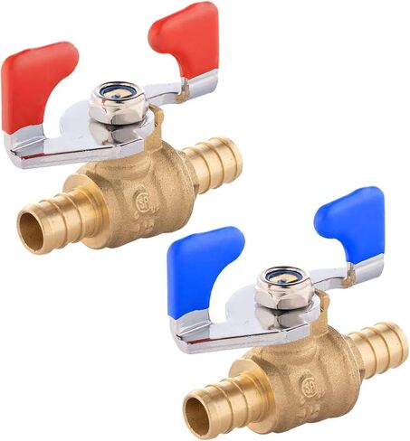 (Pack of 4) EFIELD 1/2 Inch Pex Crimp Shut Off Brass Ball Valves With Drop Ear, Hot and Cold With Butterfly Levels, NSF/ANSI 61 in Saudi Arabia