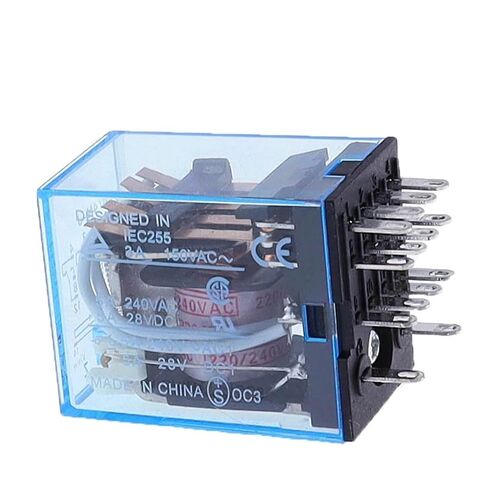 MY4NJ Power Relay 4PDT with LED Indicator, 14 Pin, 5A 240V AC, Multiple Coil Voltage Options, DIN Rail Mount, Silver Alloy Contacts (12V AC) in Saudi Arabia