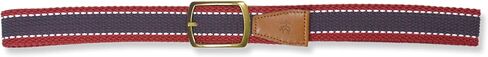 Brooks Brothers Mens Nylon Rubber Rounded Rectangle Buckle Striped Woven Belt, in Saudi Arabia