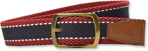 Brooks Brothers Mens Nylon Rubber Rounded Rectangle Buckle Striped Woven Belt, in Saudi Arabia