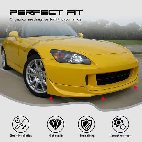 Front Bumper Lip Chin Spoiler, Compatible with 2004-2009 Honda S2000 AP2, Type R TR Style Polyurethane(PU) Front Lower Splitter Protector, Unpainted Black, 1 PC in Saudi Arabia