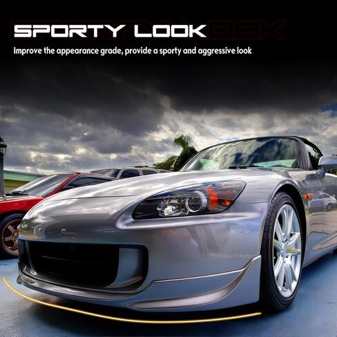 Front Bumper Lip Chin Spoiler, Compatible with 2004-2009 Honda S2000 AP2, Type R TR Style Polyurethane(PU) Front Lower Splitter Protector, Unpainted Black, 1 PC in Saudi Arabia