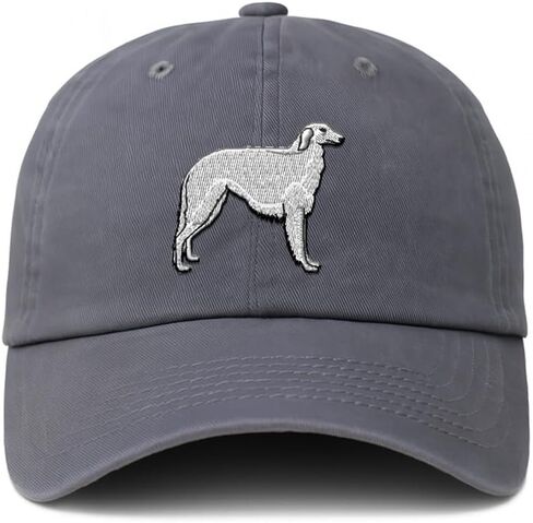 Custom Soft Baseball Cap Embroidered Borzoi Dog White Russian Wolfhound Vintage Hats Washed in Saudi Arabia