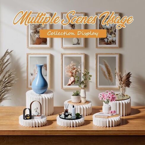 maytopia 6 Pcs Buffet Risers Food Display Risers with Mini Sign, Buffet Table Risers Display Stands Cake Stand Cylinder Stands for Party Dessert Jewelry Collectibles in Kuwait