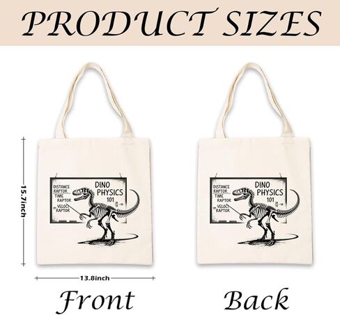Funny Velociraptor Canvas Tote Bag, Funny Physics Joke Velociraptor Handbag, Dinosaur Shopping Bags, Reusable Shopping Grocery Bag, Gift For Dinosaur Lover in Saudi Arabia