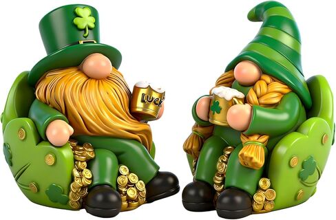 زينة عيد القديس باتريك جنوم 2 قطعة تماثيل راتنج هدايا داخلية قابلة للجمع ديكور عطلة لطيف للمنزل الجدول in Kuwait