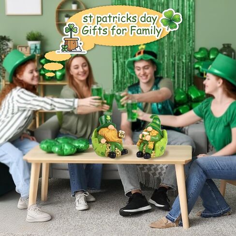 زينة عيد القديس باتريك جنوم 2 قطعة تماثيل راتنج هدايا داخلية قابلة للجمع ديكور عطلة لطيف للمنزل الجدول in Kuwait
