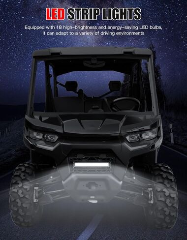 شبكة أمامية مع ضوء LED لـ Can-Am Defender، شبكة أمامية مقاومة للماء مع أضواء كاشفة قابلة للتعديل لملحقات Can-Am Defender HD7 HD9 HD5 HD8 HD10 MAX 2020-2025 in Saudi Arabia