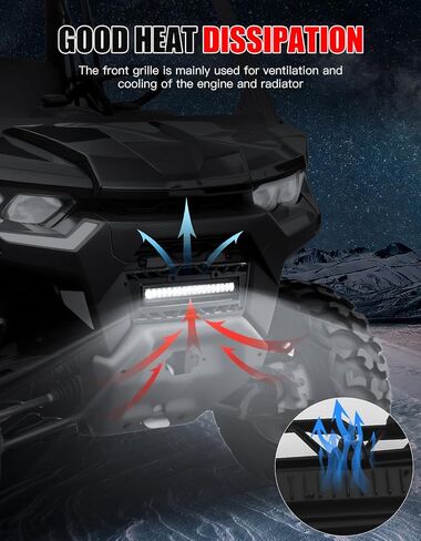 شبكة أمامية مع ضوء LED لـ Can-Am Defender، شبكة أمامية مقاومة للماء مع أضواء كاشفة قابلة للتعديل لملحقات Can-Am Defender HD7 HD9 HD5 HD8 HD10 MAX 2020-2025 in Saudi Arabia