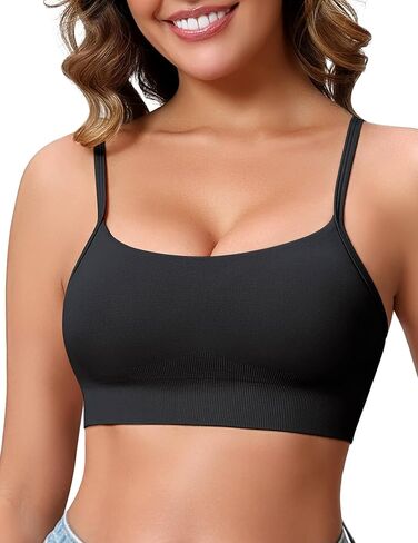 Seamless Bralette for Women, Pullover Thin Adjustable Straps Basic Wireless Sports Bra in Saudi Arabia