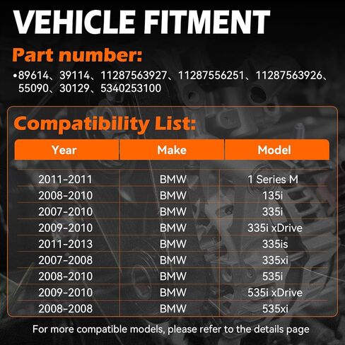 GAHA 11287563927 Belt Tensioner Assembly with Pulley, Compatible for BMW 2011 1 Series M, 2008-2010 135i, 2007-2010 335i/335xi, 2009-2010 335i xDrive/535i xDrive, 2011-2013 335is, Replace# 39114 in Kuwait