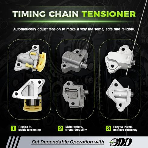 3.6 Dodge Timing Chain Kit W/Tensioner 5184392AF Compatible With 2011-2017 Dodge Ram Chrysler Jeep Maserati 3.6L 3.0 Replace# 5047891AA Kit De Cadena De Tiempo De in Kuwait