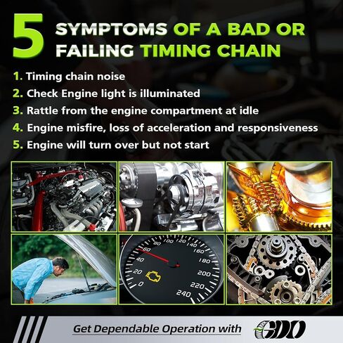 3.6 Dodge Timing Chain Kit W/Tensioner 5184392AF Compatible With 2011-2017 Dodge Ram Chrysler Jeep Maserati 3.6L 3.0 Replace# 5047891AA Kit De Cadena De Tiempo De in Kuwait