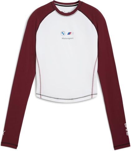 PUMA Women's BMW M Motorsport Babydoll Long Sleeve T-Shirt, Ruby Shimmer AH25, X-Small in Saudi Arabia