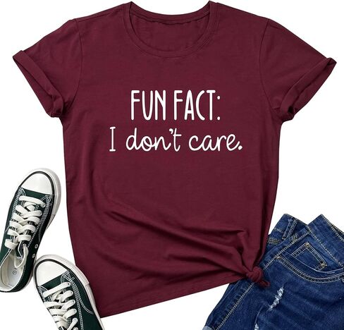 BLACKOO Women Cute T Shirt Fun Fact Graphic Tees in Kuwait