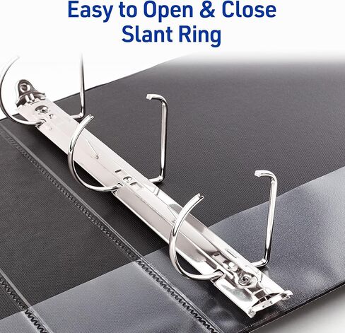 Avery Durable View 3 Ring Binders, 2 Inch Slant Rings, 530-Sheet Capacity, DuraHinge, 2.8 Inch Wide Spine, Customizable Clear Cover and Spine, Black Binders (12-Pack of 17031) in Saudi Arabia