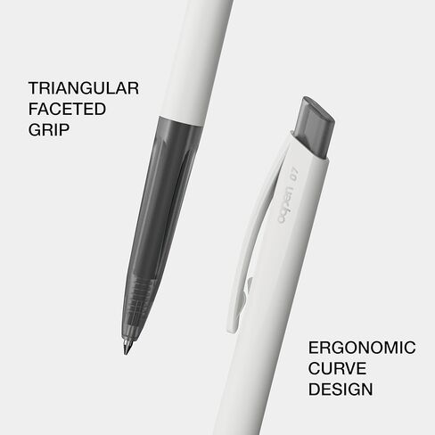 Flow Gel Pens 0.7mm Medium Point – Black Ink Smooth Writing Pens, White Barrel, Ergonomic Grip, Office & School Supplies for Note-Taking & Journaling, 12 Pack in Saudi Arabia