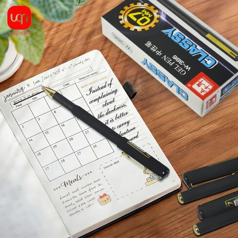 12 عبوة من أقلام الجل للنساء والرجال، أقلام حبر سوداء سريعة الجفاف مقاس 0.7 مم، أقلام كتابة سلسة لتدوين الملاحظات، واللوازم المدرسية المكتبية، والهدايا. in Saudi Arabia