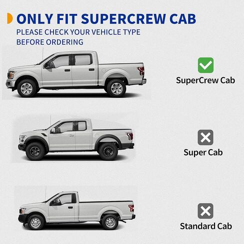 لوحات تشغيل مقاس 6 بوصات متوافقة مع سيارة Ford F150 SuperCrew Cab لعام 2015-2026، وكابينة طاقم Ford F250 F350 لعام 2017-2024، وقضبان Nerf من الفولاذ المقاوم للصدأ ذات خطوات جانبية فائقة التحمل in Kuwait