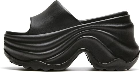 Women Platform Slippers Thick Sole Cloud Slides Comfy Soft Foam Cushion Open Toe House Indoor Outdoor Summer Pool Shower Beach Non Slip Lightweight Wavy Heel Home Wearing Comfort Walking Footwear in Saudi Arabia