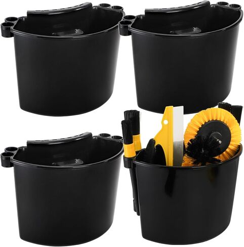 4 Pieces Detailing Bucket Organizer, Portable Bucket Tool Caddy with Drainage Holes, Multipurpose Auto Wash Tool Hanger Cleaning Accessory for Home, Garden, Ice Fishing, Universal Fit in Kuwait