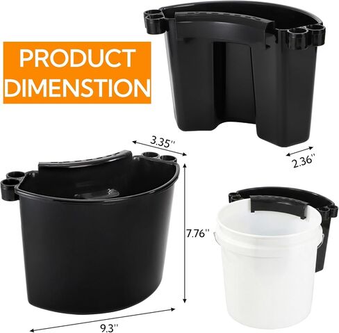 4 Pieces Detailing Bucket Organizer, Portable Bucket Tool Caddy with Drainage Holes, Multipurpose Auto Wash Tool Hanger Cleaning Accessory for Home, Garden, Ice Fishing, Universal Fit in Kuwait