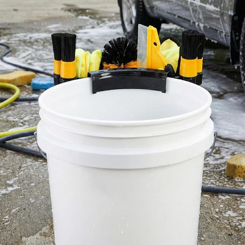 4 Pieces Detailing Bucket Organizer, Portable Bucket Tool Caddy with Drainage Holes, Multipurpose Auto Wash Tool Hanger Cleaning Accessory for Home, Garden, Ice Fishing, Universal Fit in Kuwait